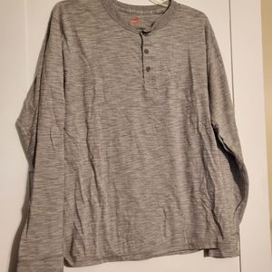 Hanes long sleeve Henley tee